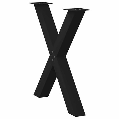 vidaXL Esstischbeine X-Form 2 Stk. Schwarz 70x(72-73) cm Stahl