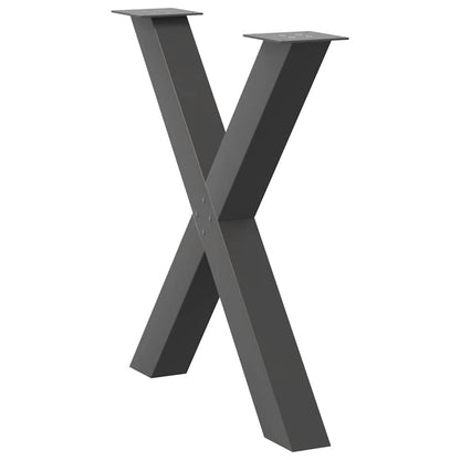 vidaXL Esstischbeine X-Form 2 Stk. Anthrazit 70x(72-73) cm Stahl
