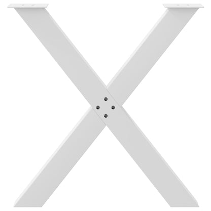 vidaXL Esstischbeine X-Form 2 Stk. Weiß 80x(72-73) cm Stahl