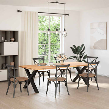 vidaXL Esstischbeine X-Form 2 Stk. Schwarz 90x(72-73) cm Stahl