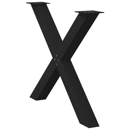 vidaXL Esstischbeine X-Form 2 Stk. Schwarz 90x(72-73) cm Stahl