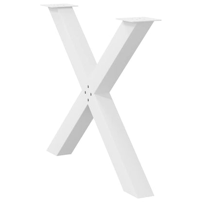 vidaXL Esstischbeine X-Form 2 Stk. Weiß 90x(72-73) cm Stahl