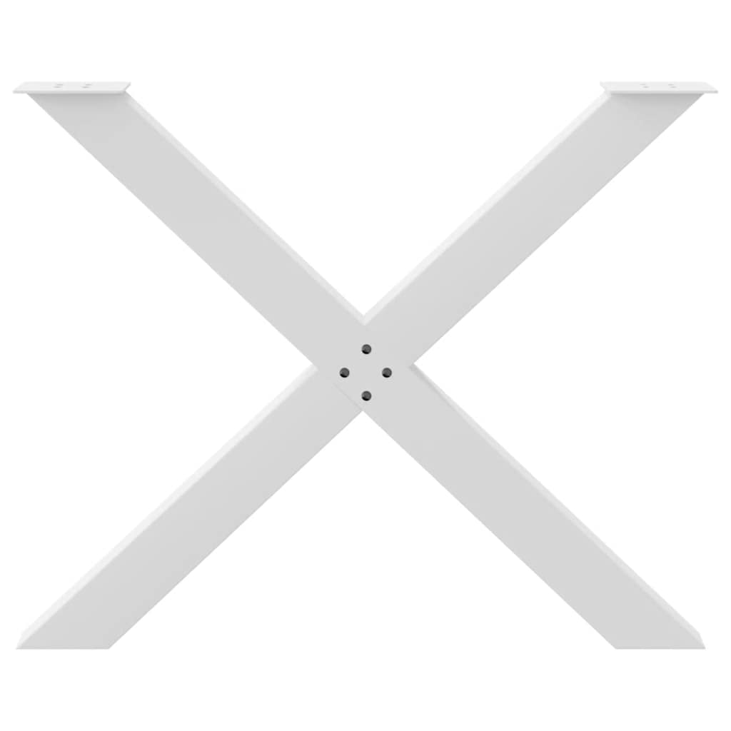 vidaXL Esstischbeine X-Form 2 Stk. Weiß 90x(72-73) cm Stahl