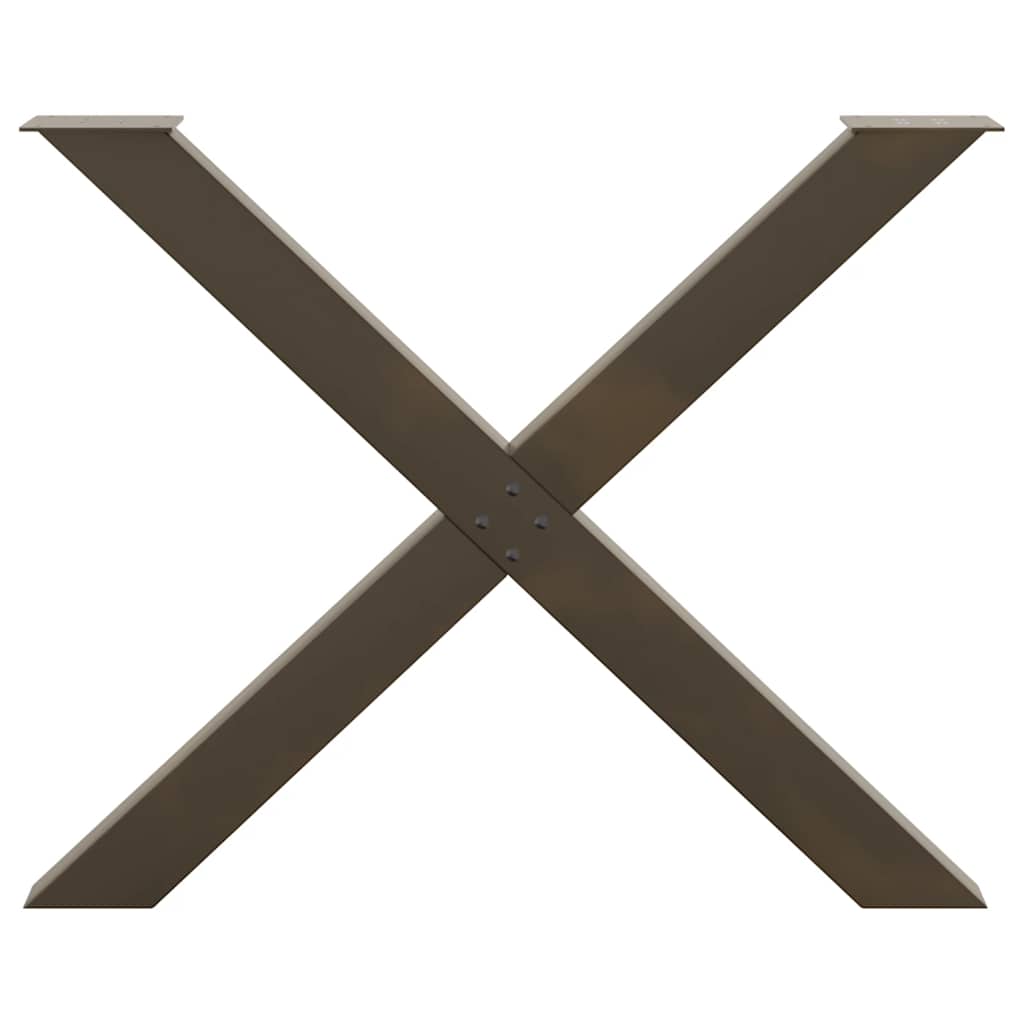 vidaXL Esstischbeine X-Form 2 Stk. Naturstahl 90x(72-73) cm Stahl