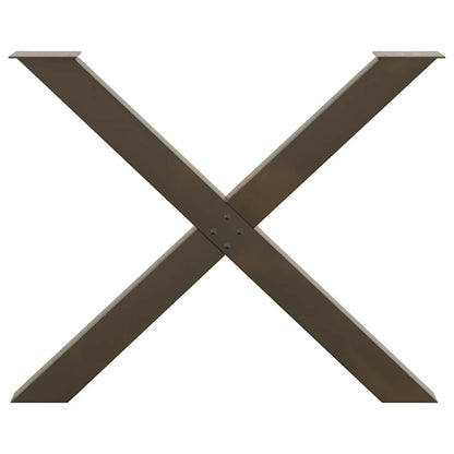 vidaXL Esstischbeine X-Form 2 Stk. Naturstahl 90x(72-73) cm Stahl