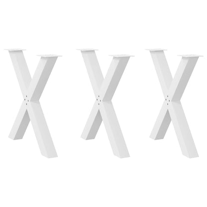 vidaXL Esstischbeine X-Form 3 Stk. Weiß 70x(72-73) cm Stahl