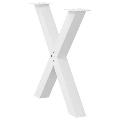 vidaXL Esstischbeine X-Form 3 Stk. Weiß 70x(72-73) cm Stahl