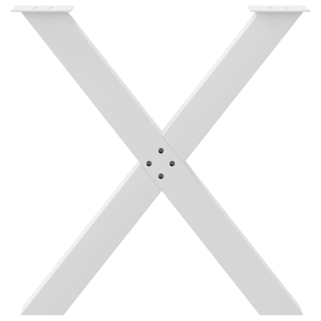 vidaXL Esstischbeine X-Form 3 Stk. Weiß 70x(72-73) cm Stahl