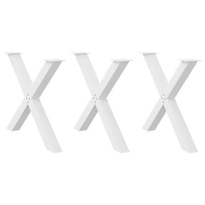 vidaXL Esstischbeine X-Form 3 Stk. Weiß 90x(72-73) cm Stahl