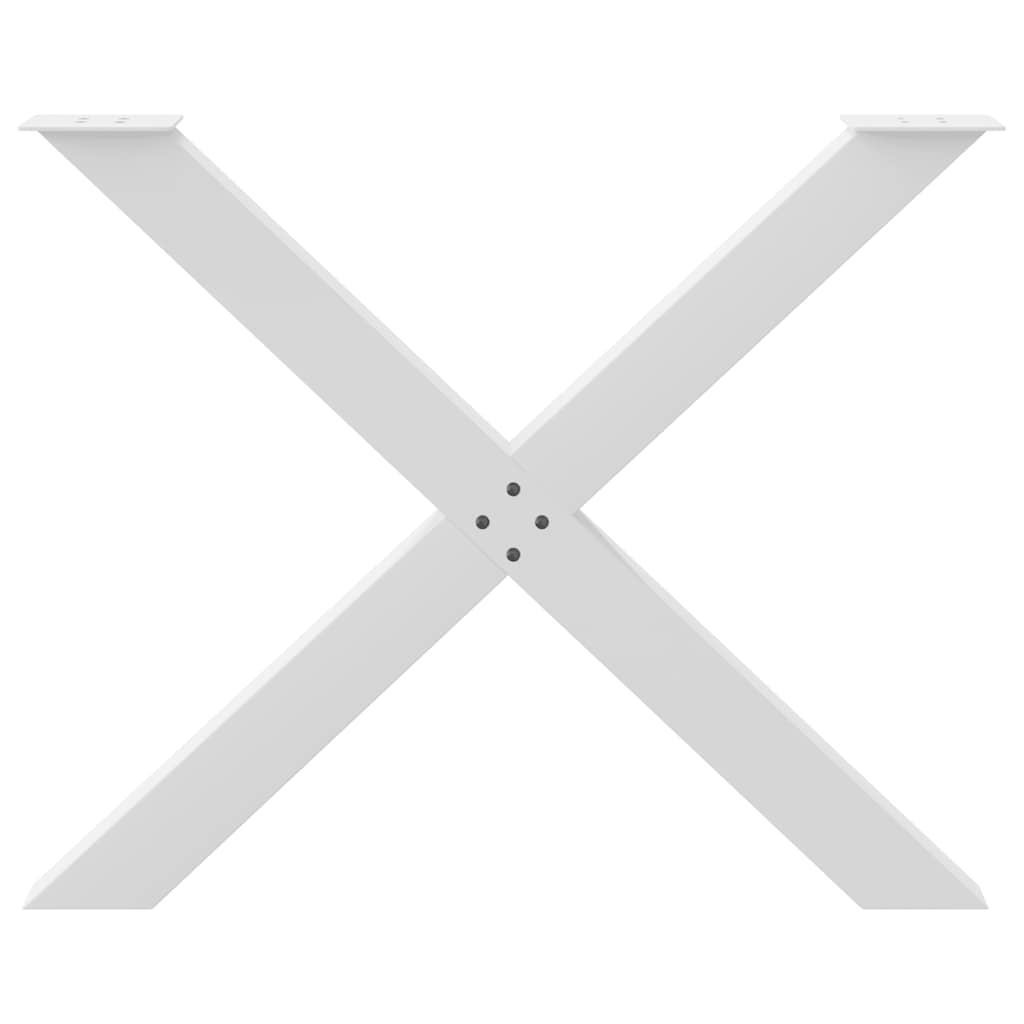 vidaXL Esstischbeine X-Form 3 Stk. Weiß 90x(72-73) cm Stahl