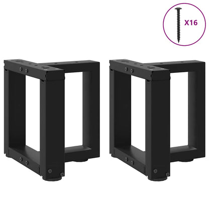 vidaXL Couchtischbeine T-Form 2 Stk. Schwarz 30x25x(30-31) cm Stahl