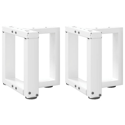 vidaXL Couchtischbeine T-Form 2 Stk. Weiß 30x25x(30-31) cm Stahl