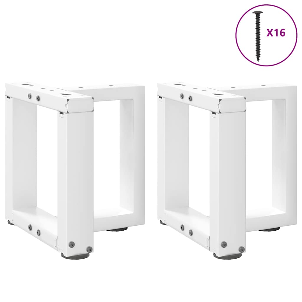 vidaXL Couchtischbeine T-Form 2 Stk. Weiß 30x25x(30-31) cm Stahl