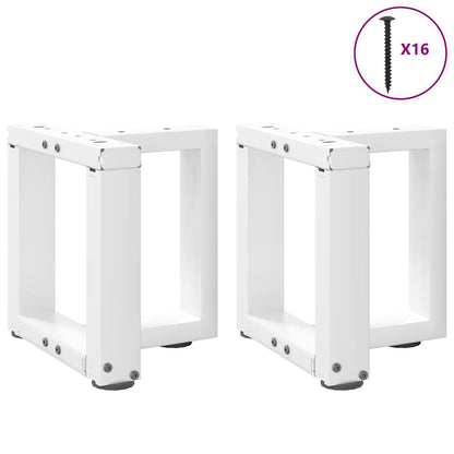 vidaXL Couchtischbeine T-Form 2 Stk. Weiß 30x25x(30-31) cm Stahl