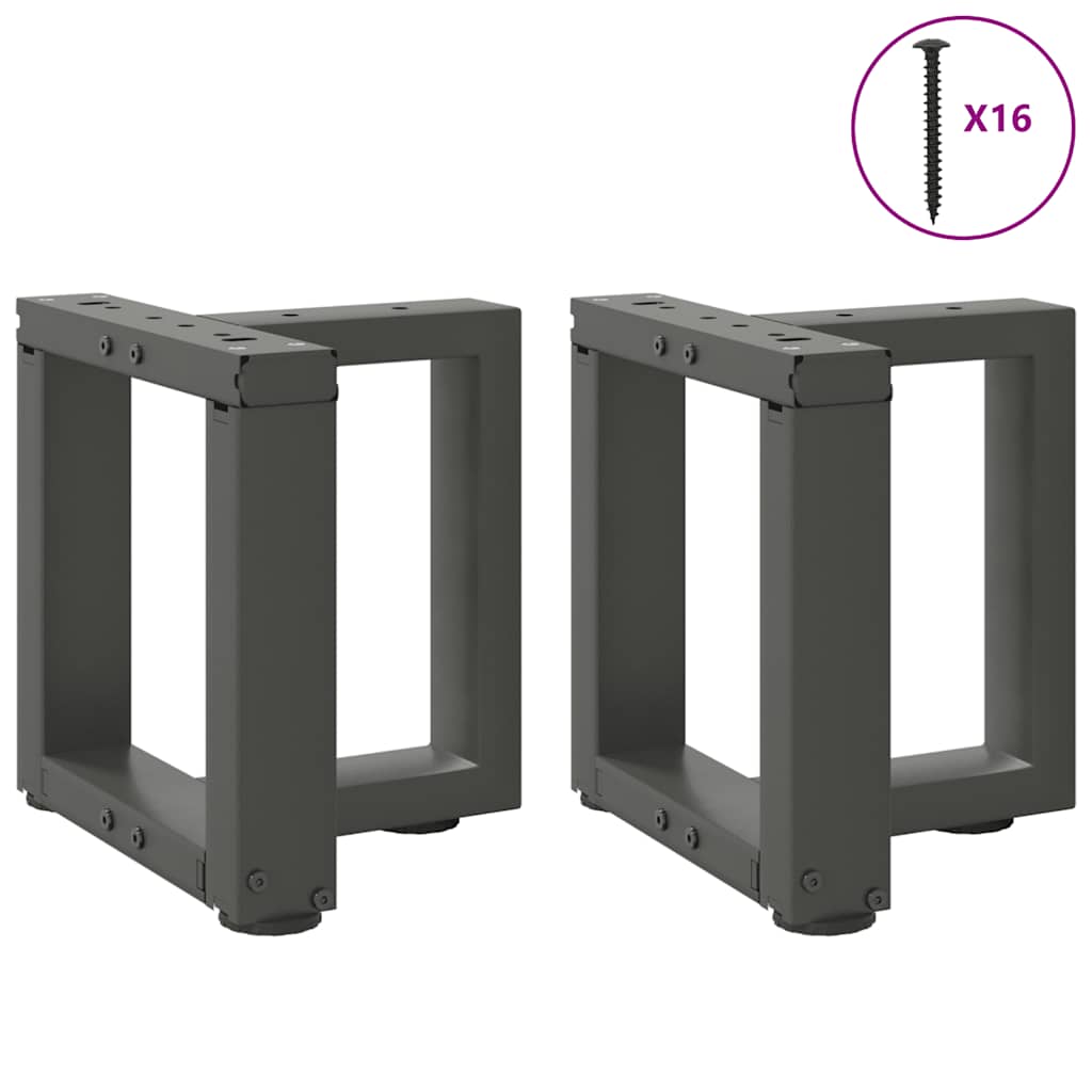vidaXL Couchtischbeine T-Form 2 Stk. Anthrazit 30x25x(30-31) cm Stahl