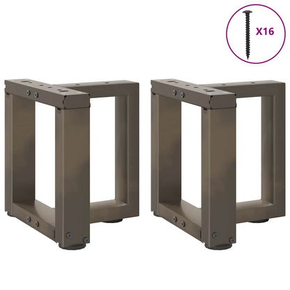 vidaXL Couchtischbeine T-Form 2 Stk. Naturstahl 30x25x(30-31) cm Stahl