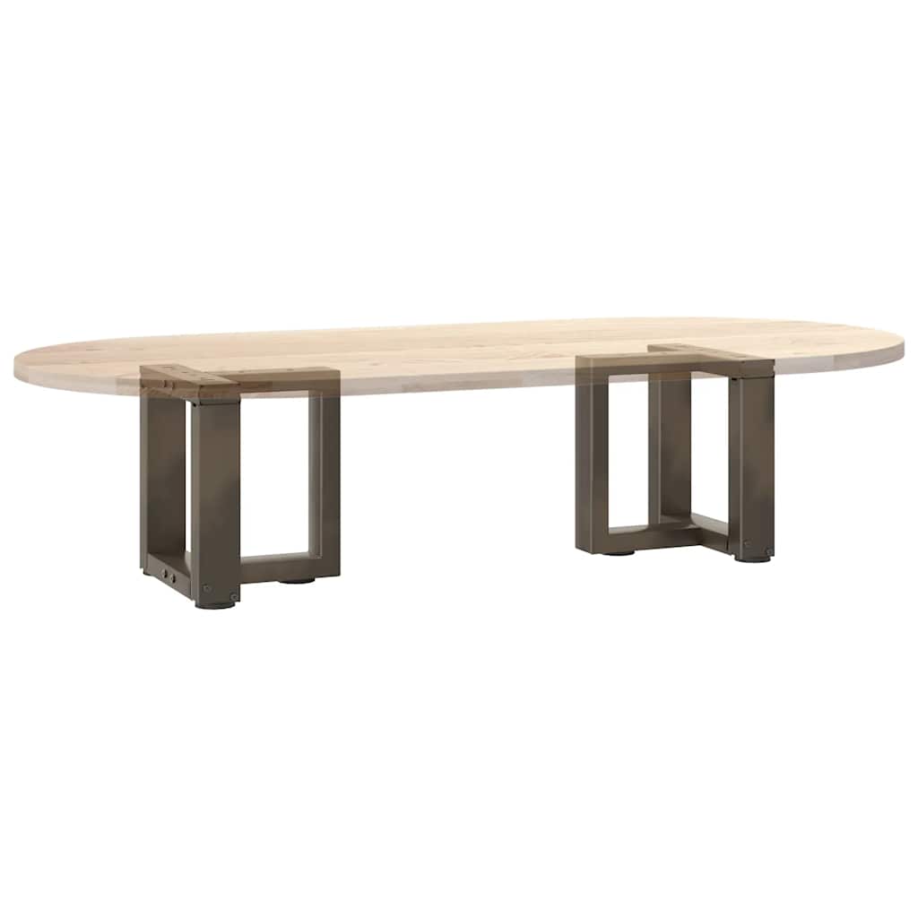 vidaXL Couchtischbeine T-Form 2 Stk. Naturstahl 30x25x(30-31) cm Stahl