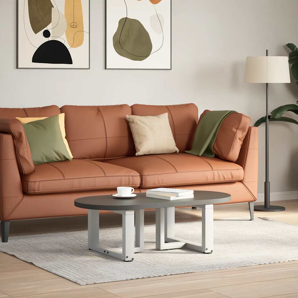 vidaXL Couchtischbeine T-Form 2 Stk. Weiß 40x25x(30-31) cm Stahl