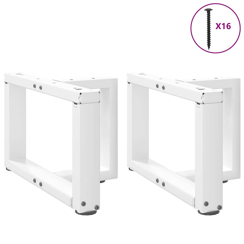 vidaXL Couchtischbeine T-Form 2 Stk. Weiß 40x25x(30-31) cm Stahl