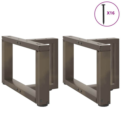 vidaXL Couchtischbeine T-Form 2 Stk. Naturstahl 40x25x(30-31) cm Stahl