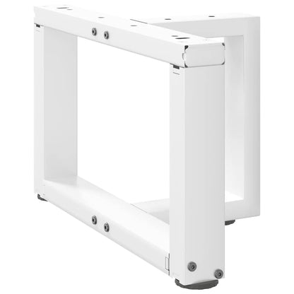 vidaXL Couchtischbeine T-Form 2 Stk. Weiß 50x25x(30-31) cm Stahl