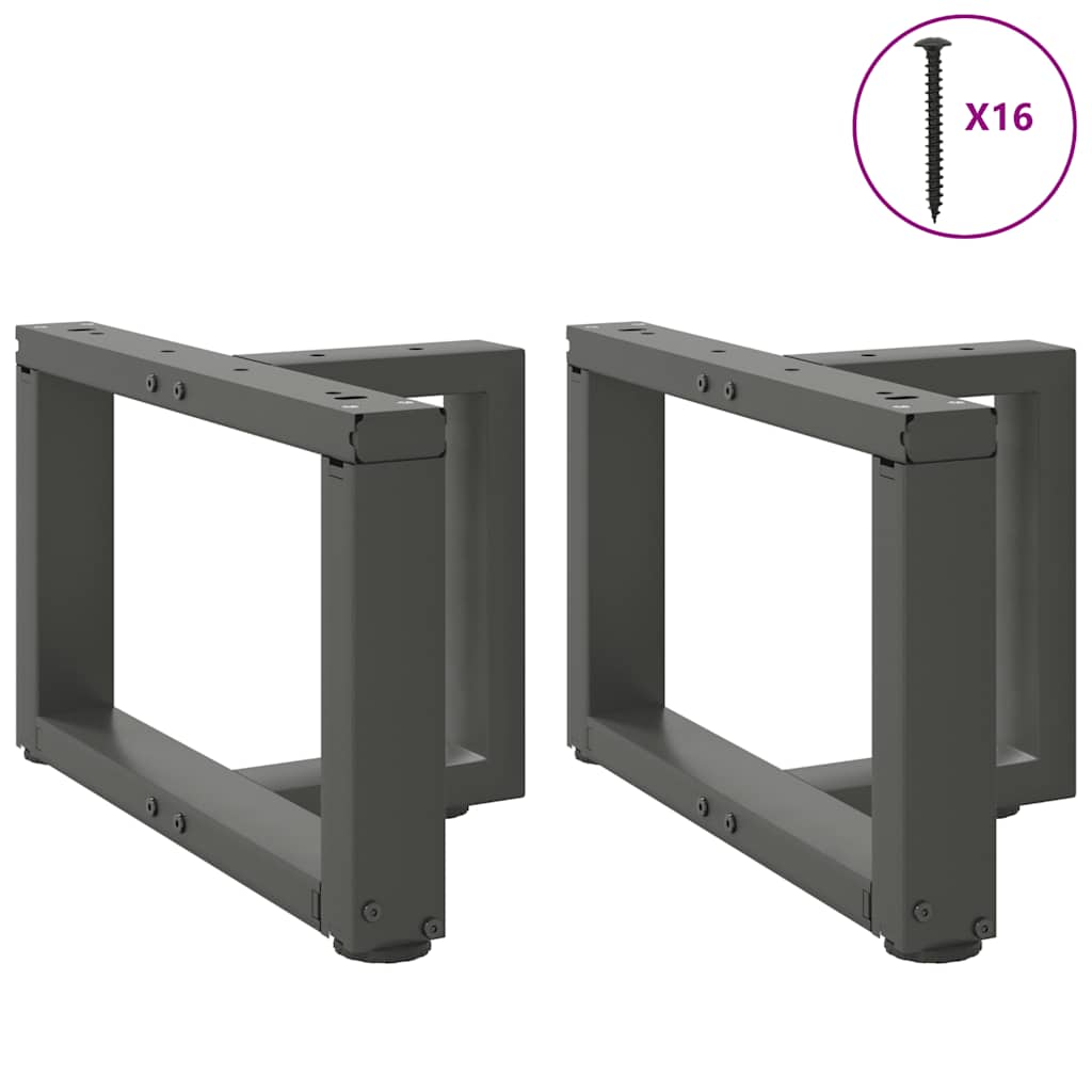 vidaXL Pieds de table basse en T 2 pcs Anthracite 50x25x(30-31) cm Acier
