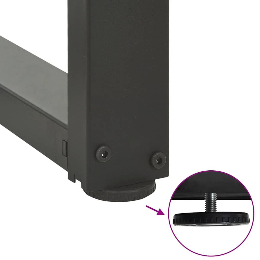 vidaXL Pieds de table basse en T 2 pcs Anthracite 50x25x(30-31) cm Acier