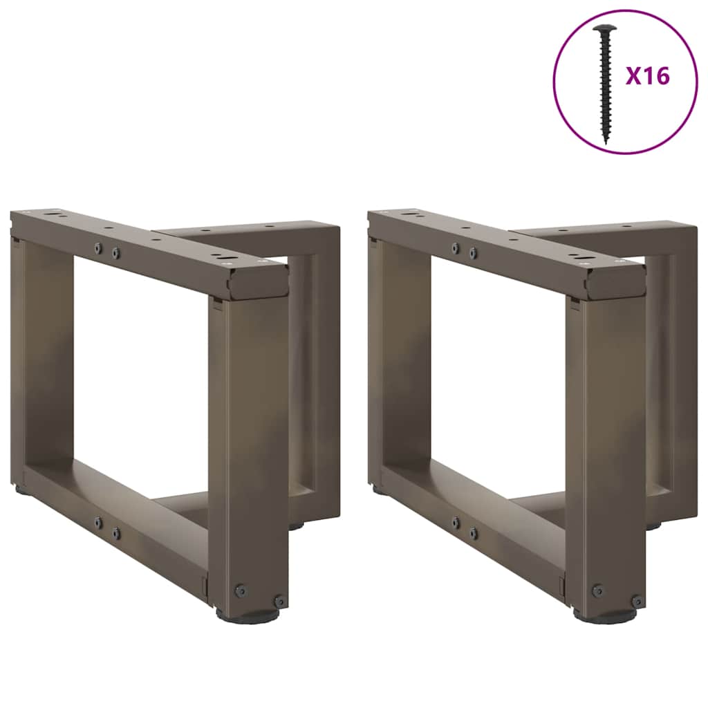 vidaXL Couchtischbeine T-Form 2 Stk. Naturstahl 50x25x(30-31) cm Stahl