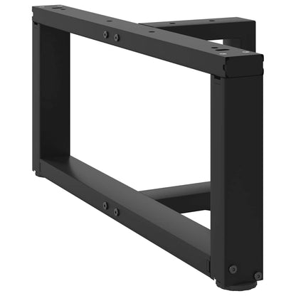vidaXL Pieds de table basse en T 2 pcs Noir 60x25x(30-31) cm Acier