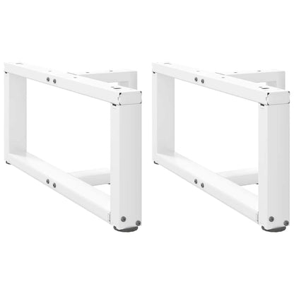 vidaXL Couchtischbeine T-Form 2 Stk. Weiß 60x25x(30-31) cm Stahl