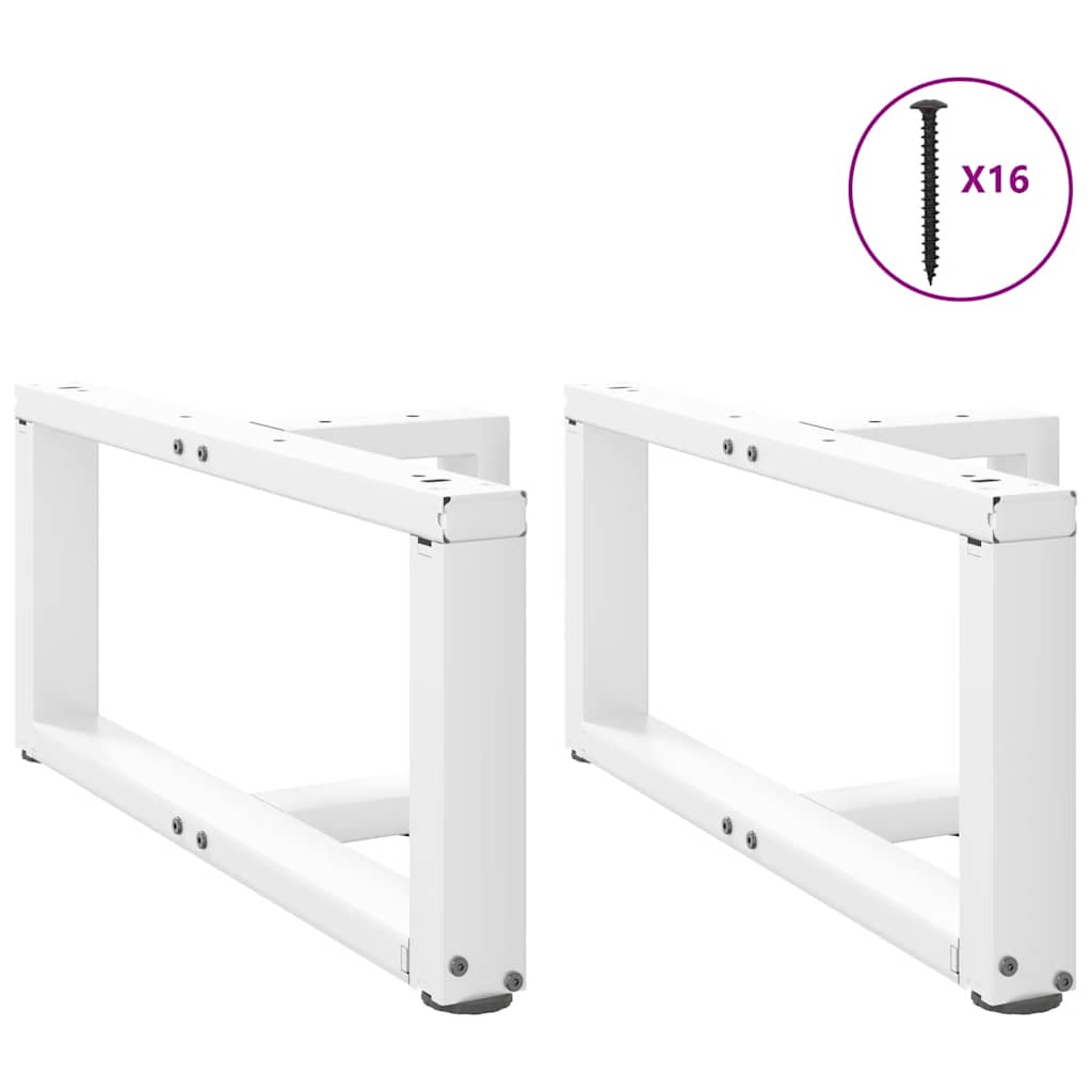vidaXL Couchtischbeine T-Form 2 Stk. Weiß 60x25x(30-31) cm Stahl