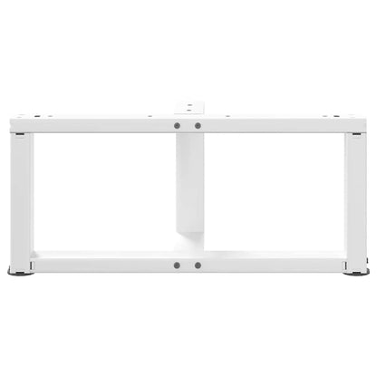 vidaXL Couchtischbeine T-Form 2 Stk. Weiß 60x25x(30-31) cm Stahl
