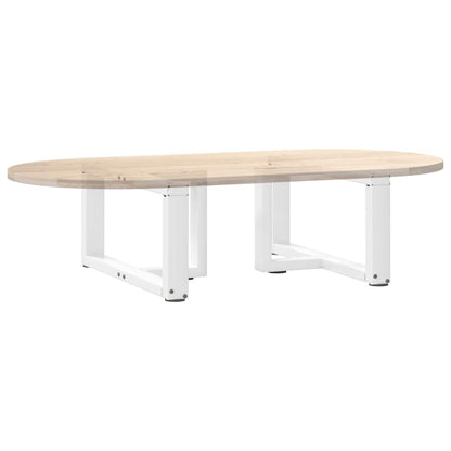 vidaXL Couchtischbeine T-Form 2 Stk. Weiß 60x25x(30-31) cm Stahl