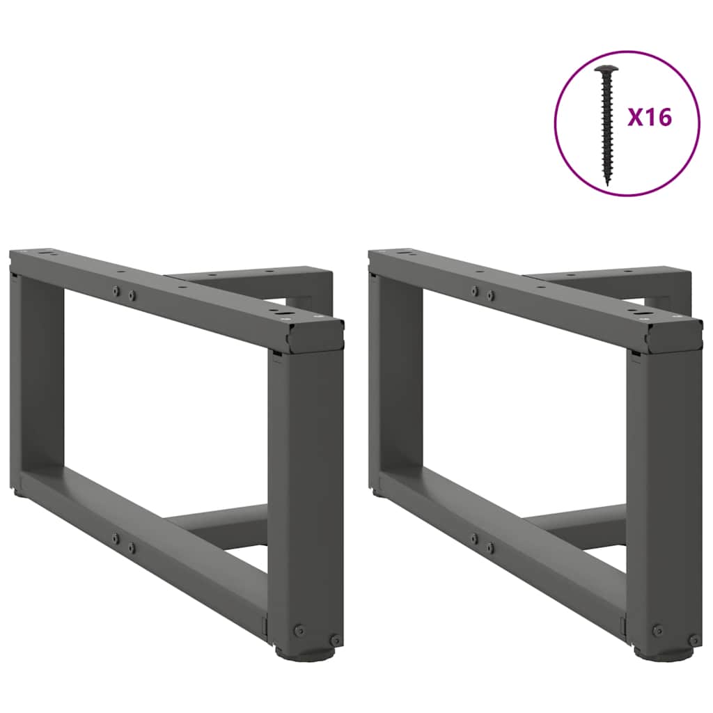 vidaXL Couchtischbeine T-Form 2 Stk. Anthrazit 60x25x(30-31) cm Stahl
