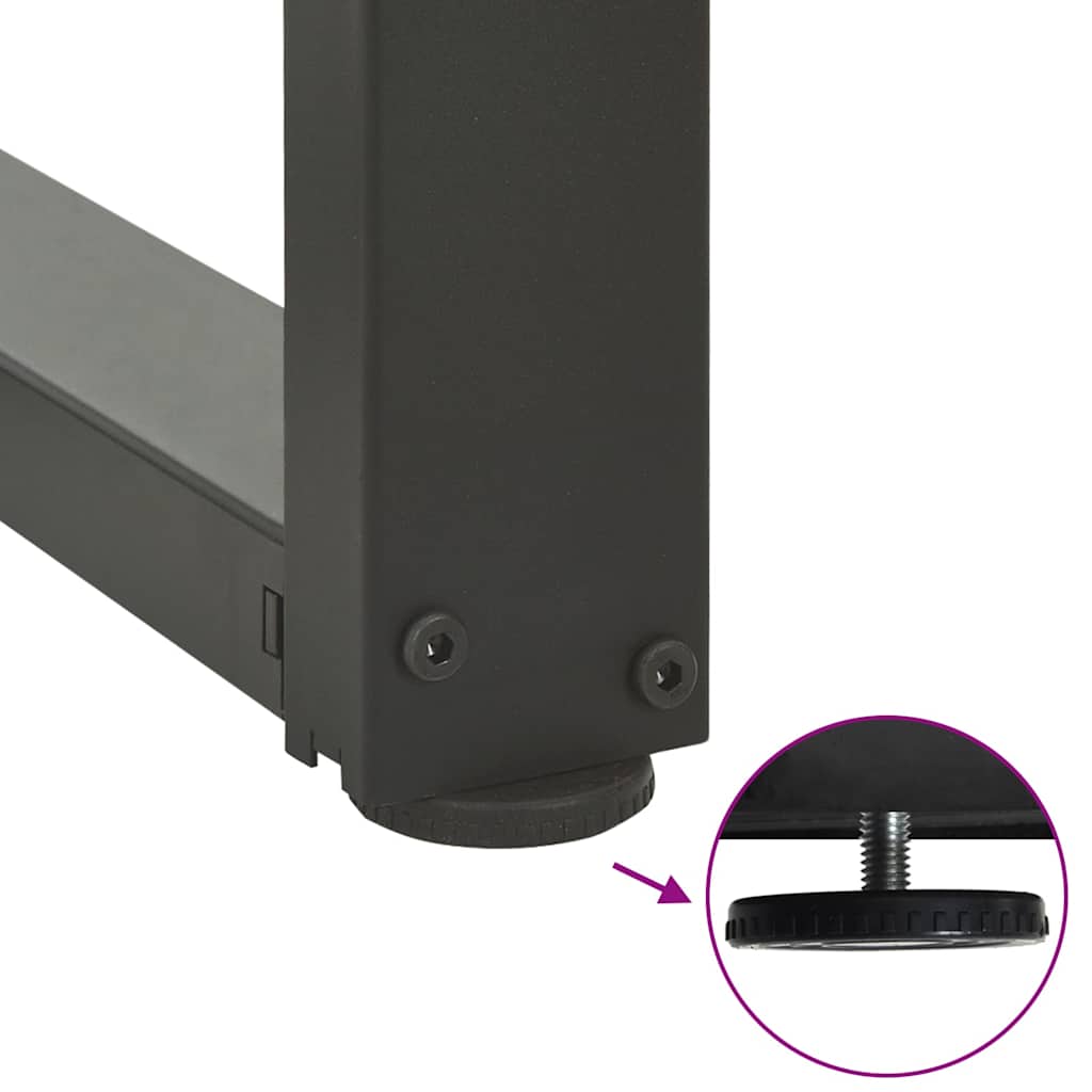 vidaXL Couchtischbeine T-Form 2 Stk. Anthrazit 60x25x(30-31) cm Stahl