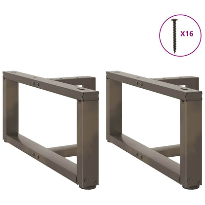 vidaXL Couchtischbeine T-Form 2 Stk. Naturstahl 60x25x(30-31) cm Stahl