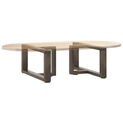 vidaXL Couchtischbeine T-Form 2 Stk. Naturstahl 60x25x(30-31) cm Stahl