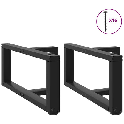 vidaXL Couchtischbeine T-Form 2 Stk. Schwarz 70x25x(30-31) cm Stahl