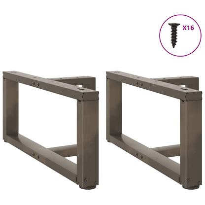 vidaXL Couchtischbeine T-Form 2 Stk. Naturstahl 70x25x(30-31) cm Stahl
