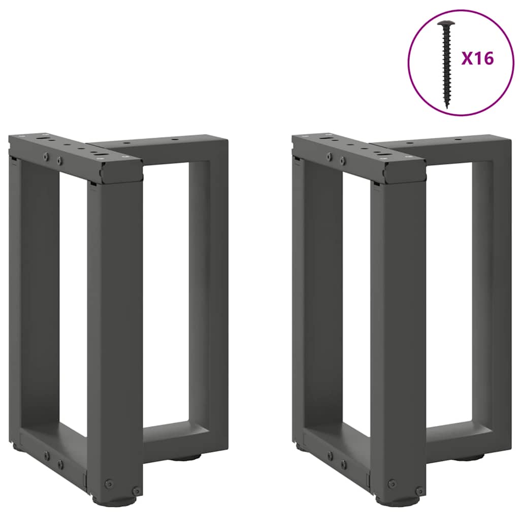 vidaXL Pieds de table basse en T 2 pcs. Anthracite 28x25x(42-43) cm Acier
