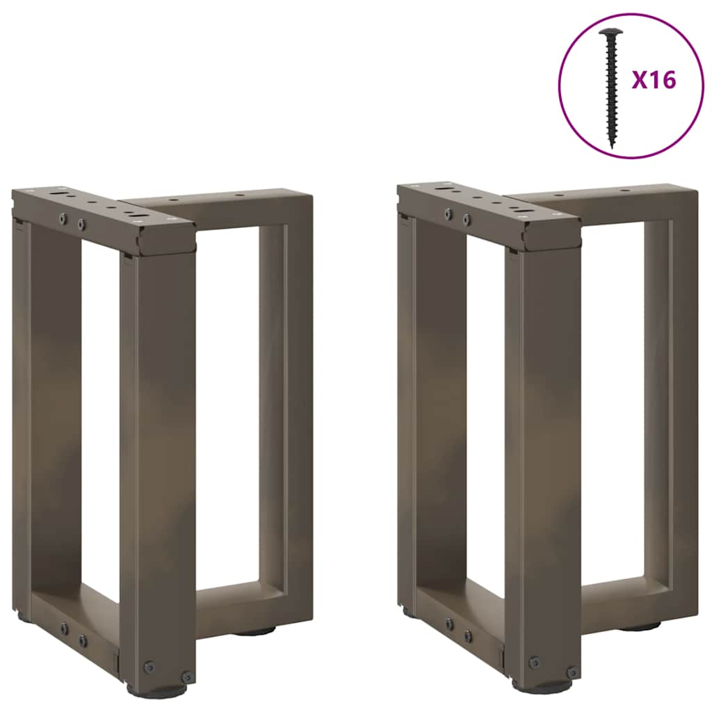 vidaXL Couchtischbeine T-Form 2 Stk. Naturstahl 28x25x(42-43) cm Stahl