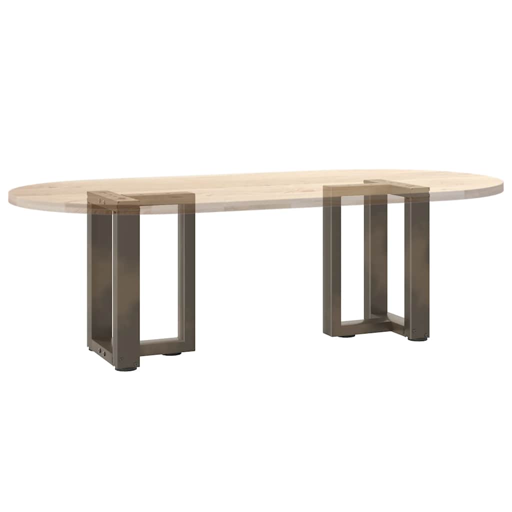 vidaXL Couchtischbeine T-Form 2 Stk. Naturstahl 28x25x(42-43) cm Stahl