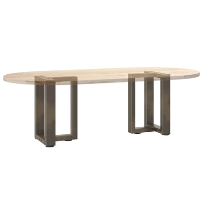 vidaXL Couchtischbeine T-Form 2 Stk. Naturstahl 28x25x(42-43) cm Stahl
