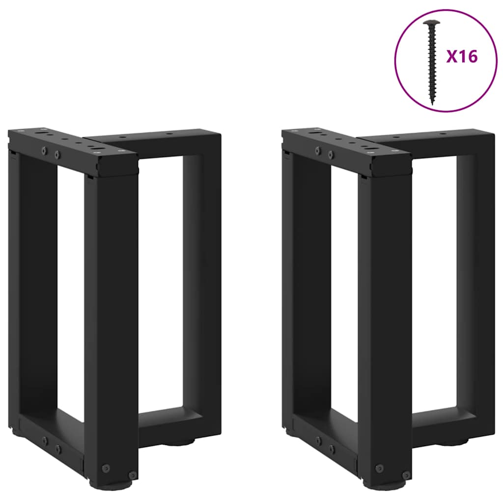 vidaXL Couchtischbeine T-Form 2 Stk. Schwarz 38x25x(42-43) cm Stahl