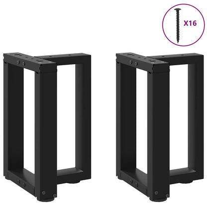 vidaXL Couchtischbeine T-Form 2 Stk. Schwarz 38x25x(42-43) cm Stahl