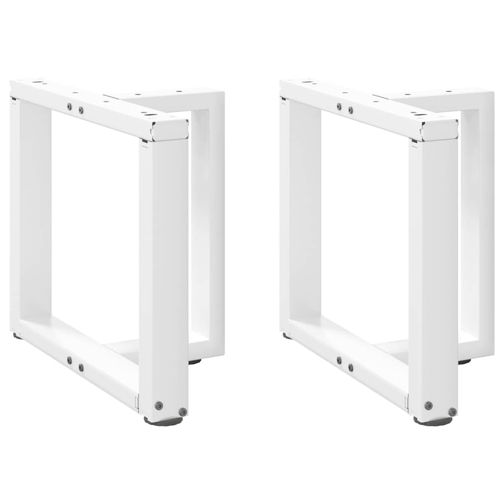 vidaXL Couchtischbeine T-Form 2 Stk. Weiß 50x25x(42-43) cm Stahl