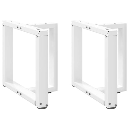 vidaXL Couchtischbeine T-Form 2 Stk. Weiß 50x25x(42-43) cm Stahl
