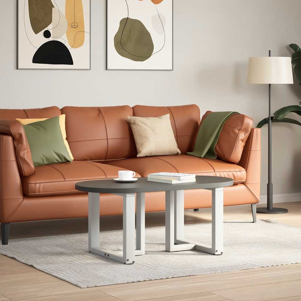 vidaXL Couchtischbeine T-Form 2 Stk. Weiß 50x25x(42-43) cm Stahl