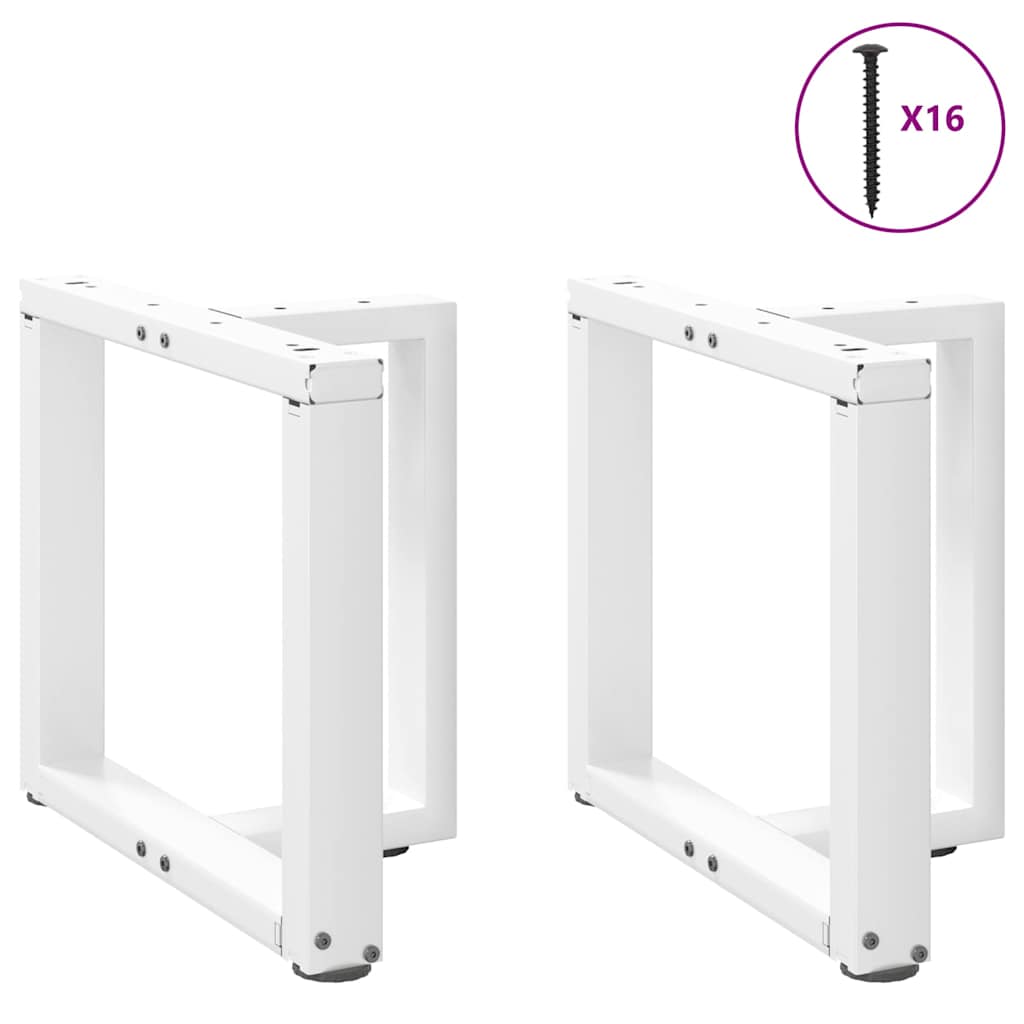 vidaXL Couchtischbeine T-Form 2 Stk. Weiß 50x25x(42-43) cm Stahl