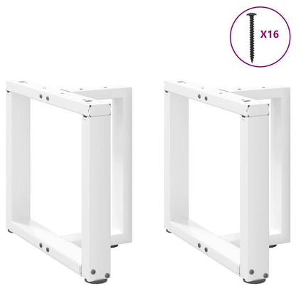 vidaXL Couchtischbeine T-Form 2 Stk. Weiß 50x25x(42-43) cm Stahl